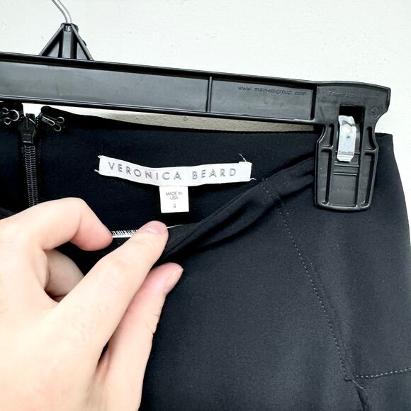 VERONICA BEARD Women Black Zip-back Scuba Pant Ankle Pant Size 4 - Picture 3 of 4